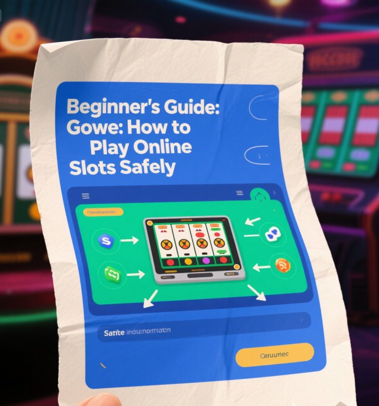Beginner playing online slots safely on a laptop with security icons