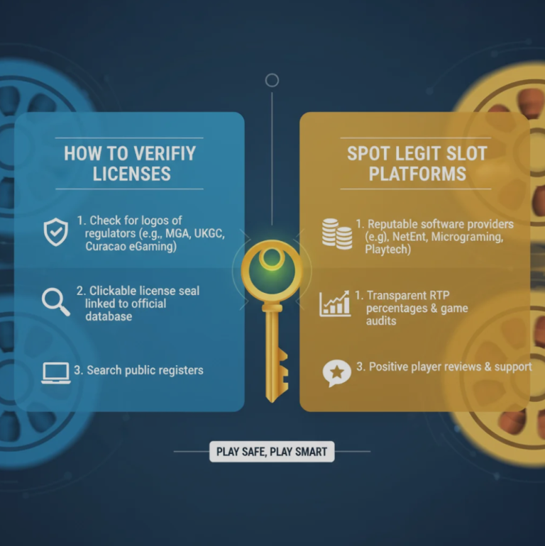 Player checking casino license information on a secure gaming website