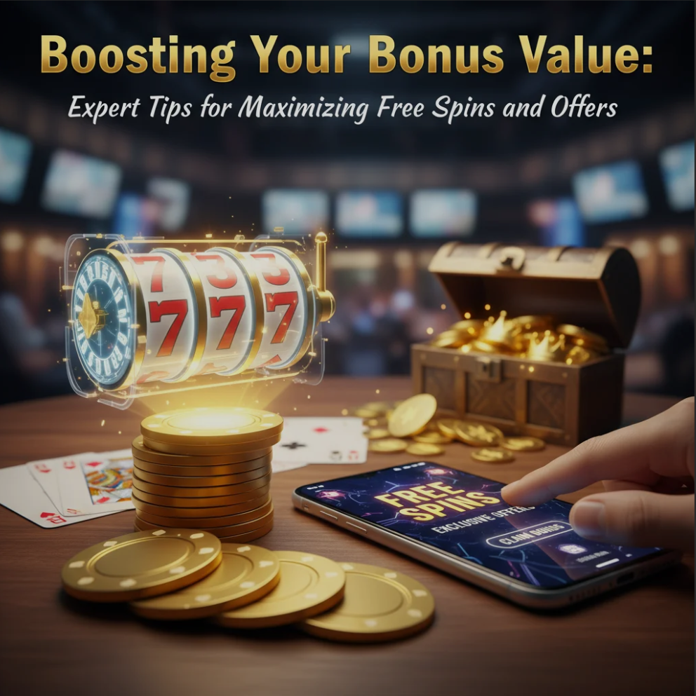Player using free spins and casino bonus offers to maximize gameplay