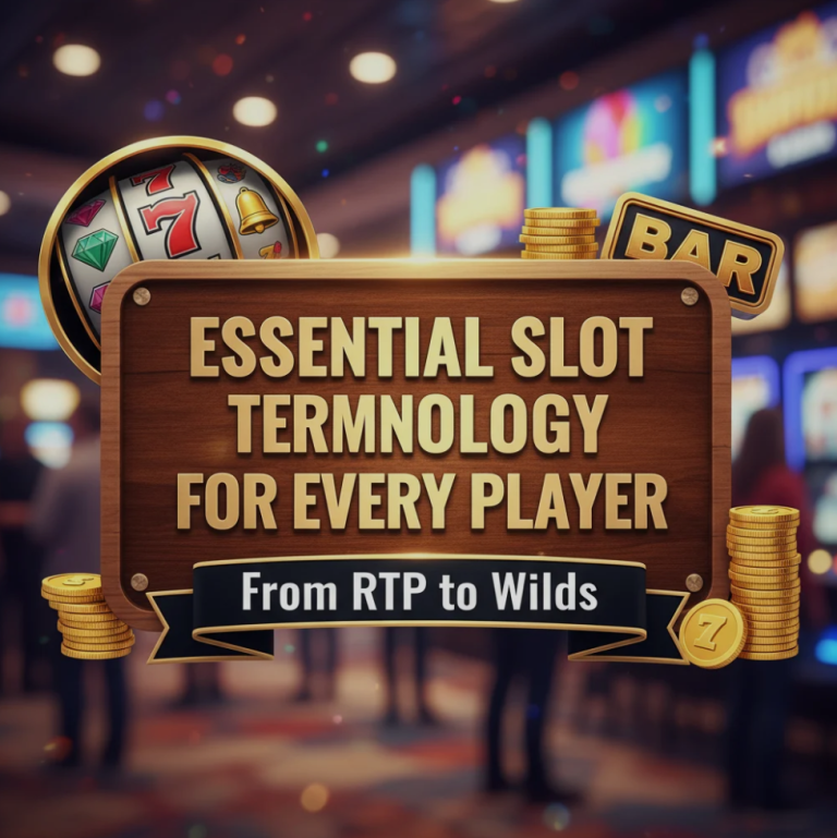 Close-up of colorful slot machine reels with symbols like wilds, scatters, and jackpots