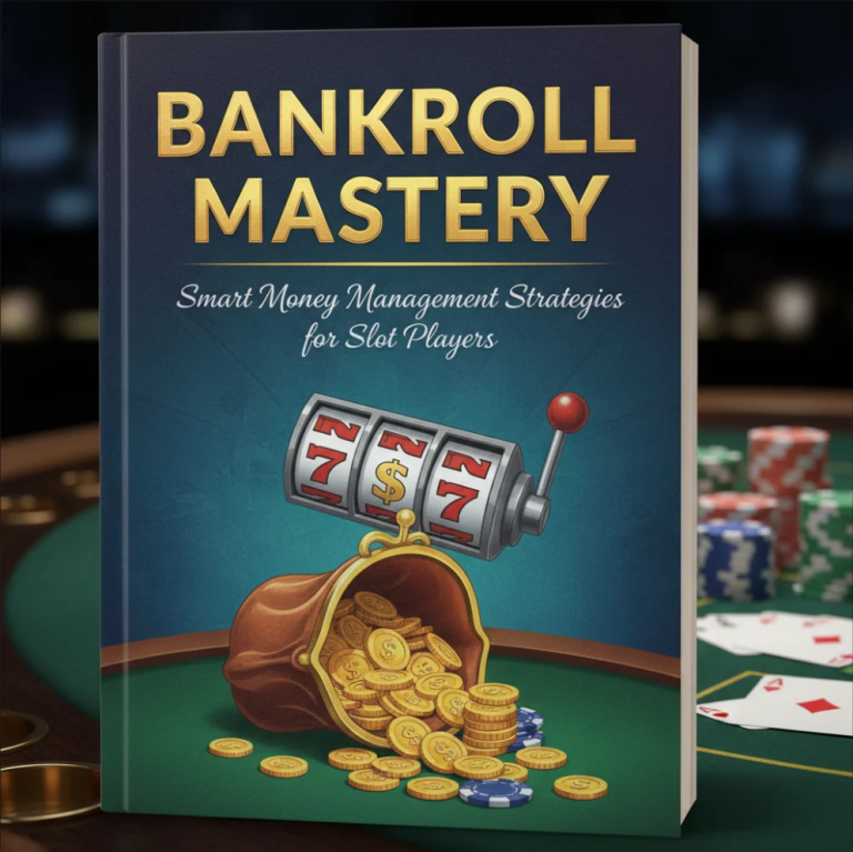 Casino slot machine with player practicing bankroll control
