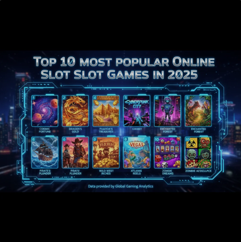 Collage of popular online slot game interfaces showing reels, wilds and bonus features