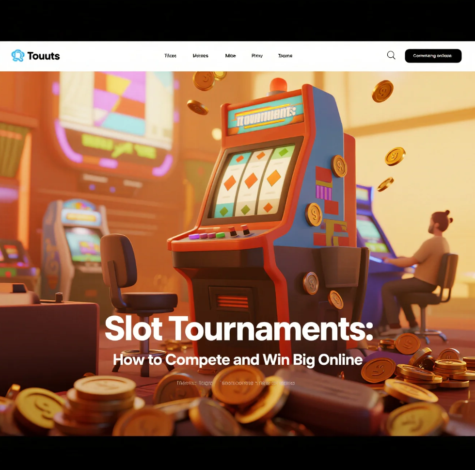 player competing in an online slot tournament with digital interface