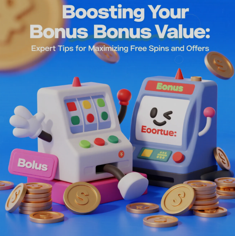 online casino bonus and free spins illustration