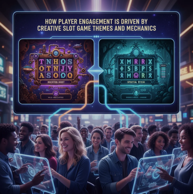 Colorful slot machine screen showcasing engaging game themes and interactive mechanics