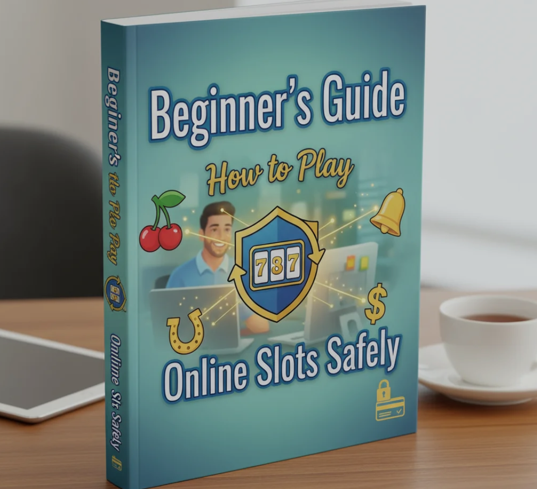 A person playing online slots on a computer or mobile device with responsible gaming elements.