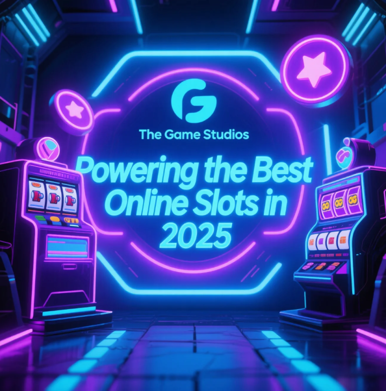 Collage of leading slot game studios and modern slot interfaces representing 2025 innovations