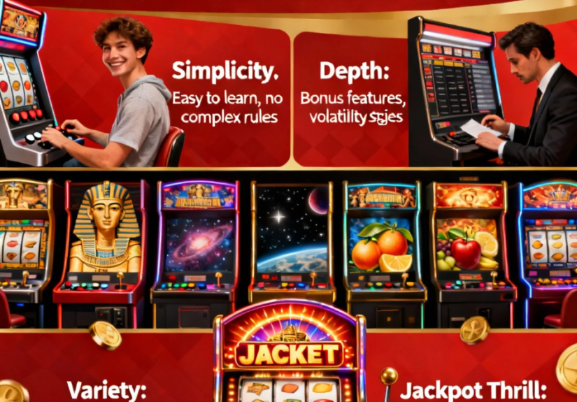 Casino slot machines with colorful lights and spinning reels